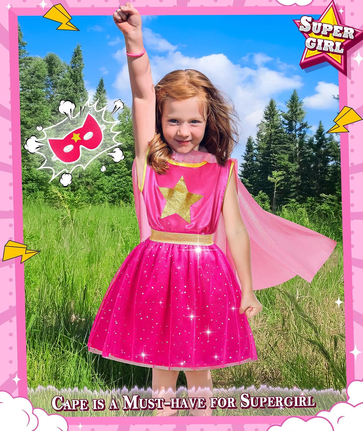 Jeowoqao Princess Dresses for Girls, Princess Dress Up Clothes Little Girls