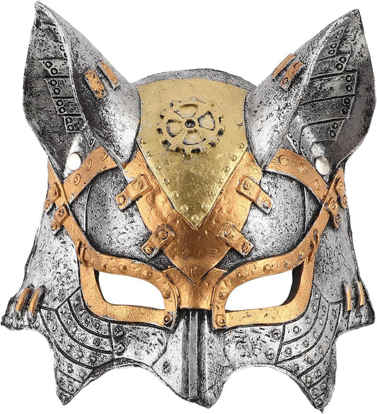 Halloween Steampunk Fox Mask: Half Face Animal Costume Prop for Carnival