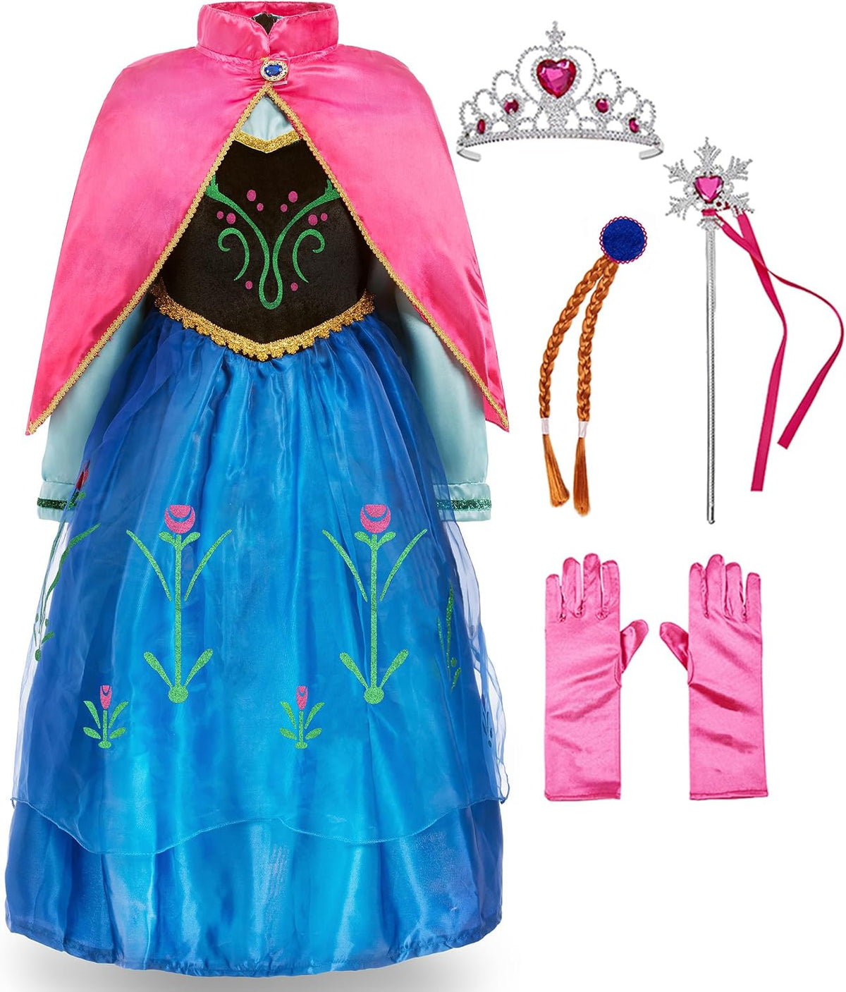 Funna Princess Costume for Little Girls Fancy Dress Party with Accessories