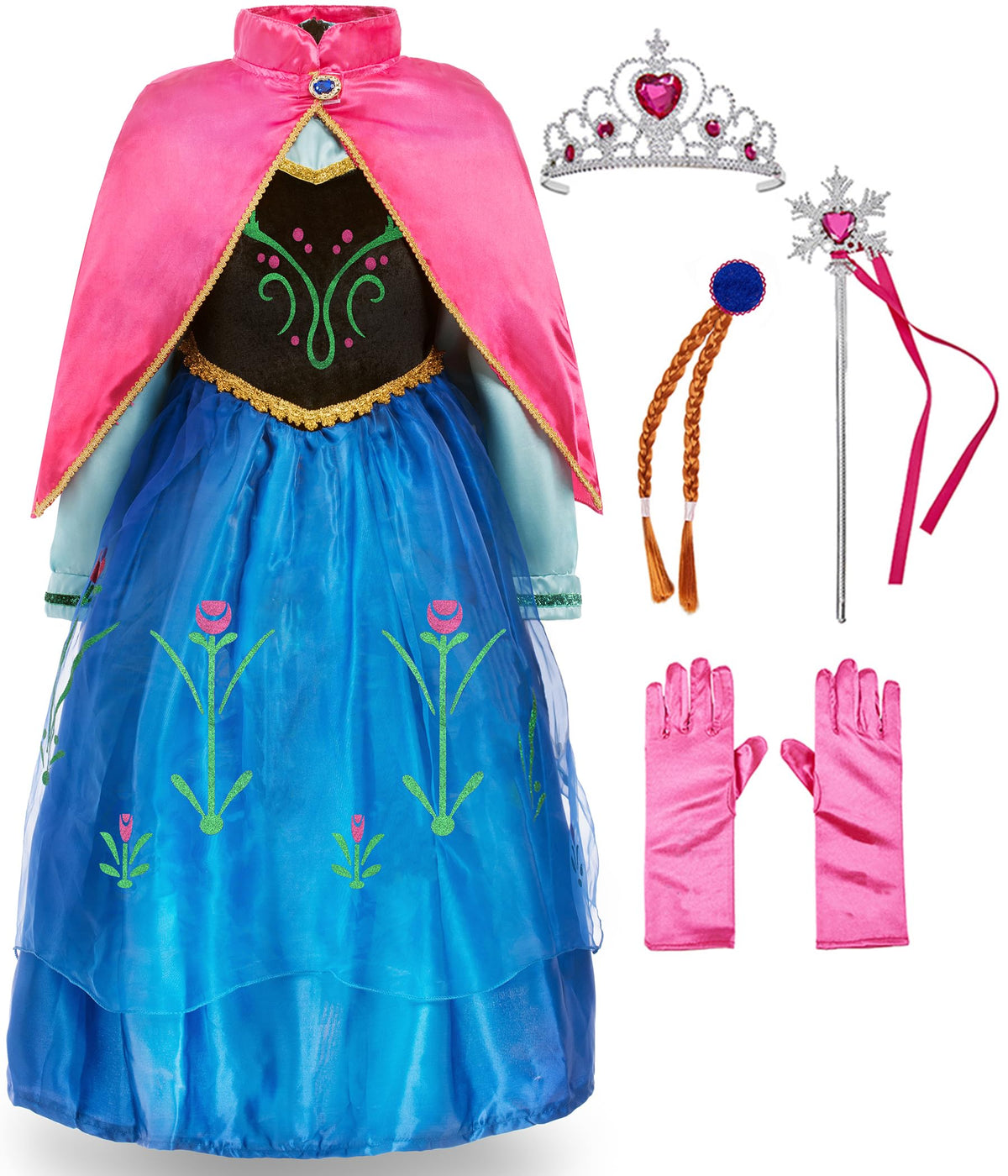 Funna Princess Costume for Little Girls Fancy Dress Party with Accessories