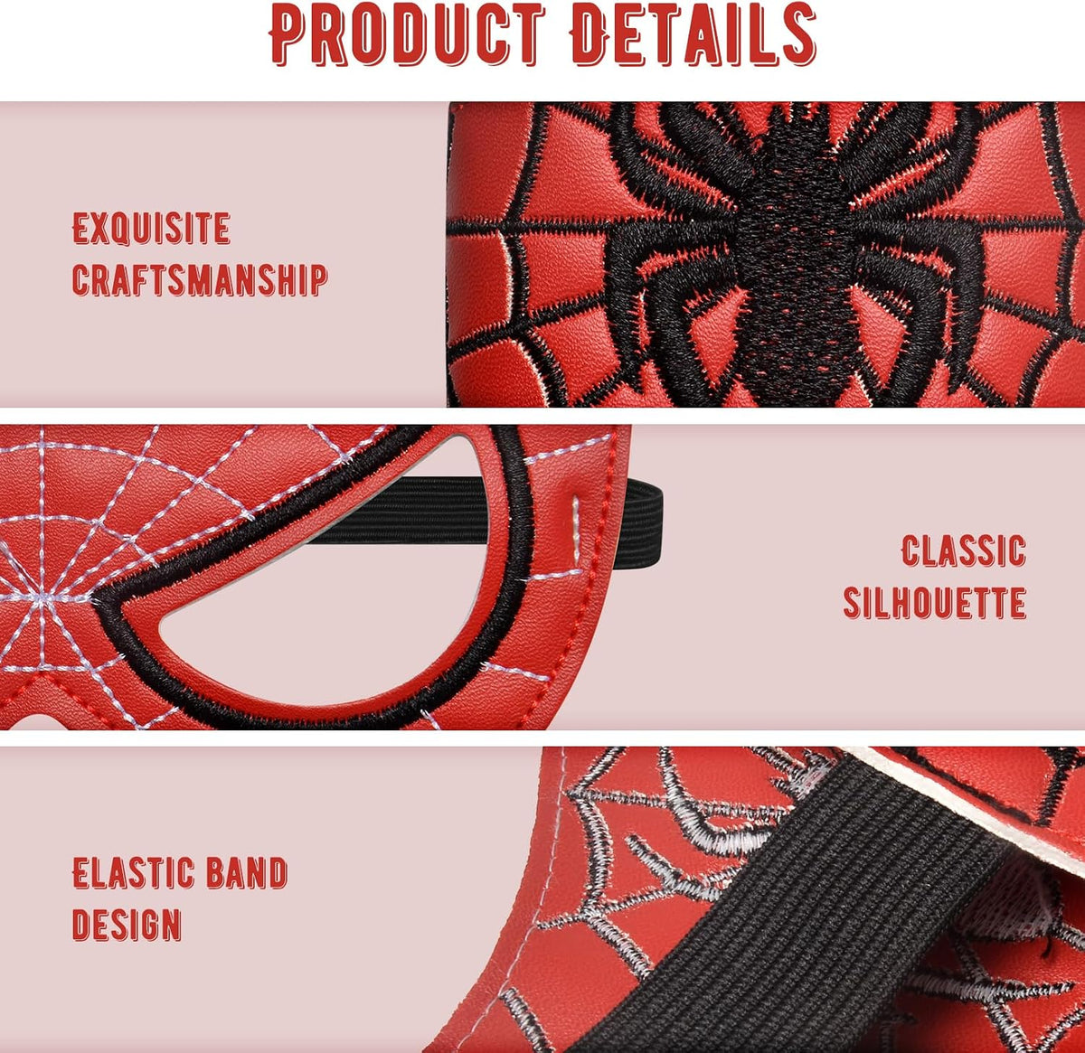 Spider Mask for Halloween Spider Costume Masks with Wristbands for Party Cosplay Dress Up