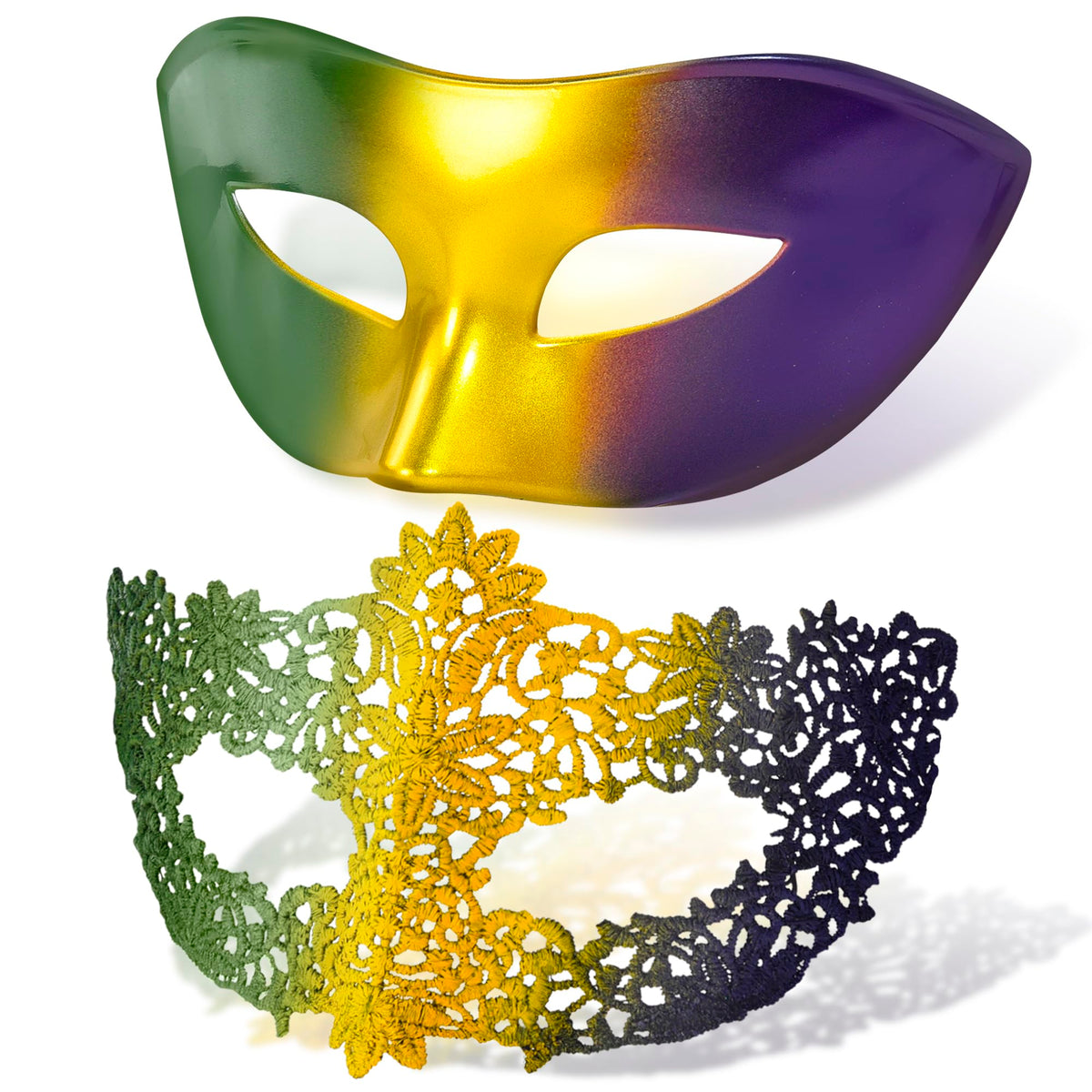 SIQUK Couple Masquerade Masks Set Venetian Party Mask Plastic Halloween Costume Mask Mardi Gras Mask for Women and Men
