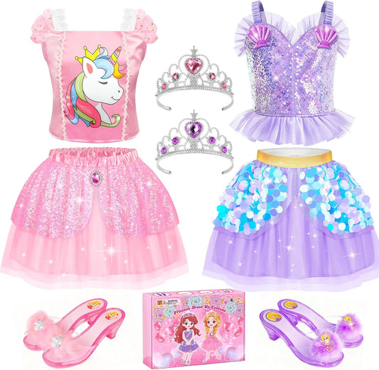 Princess Dress Up Clothes Princess Shoes, Mermaid Unicorn Dress Up Costumes
