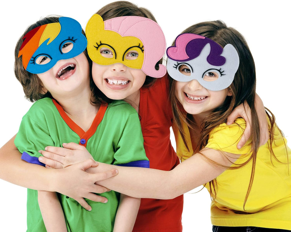 TEEHOME 12PCS My Pony Masks for Little Girls Birthday Party Favors