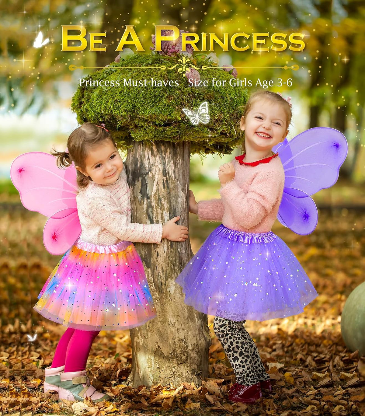 Kids Princess Dress Up Clothes for Little Girls, Dress Up Costume Set