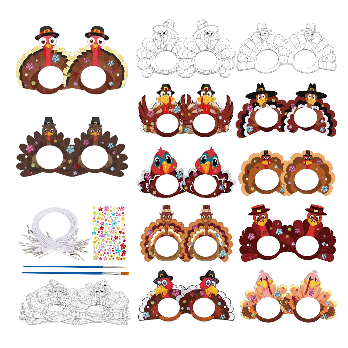 24 Pcs Halloween Monster Crafts for Kids DIY Coloring Masks School