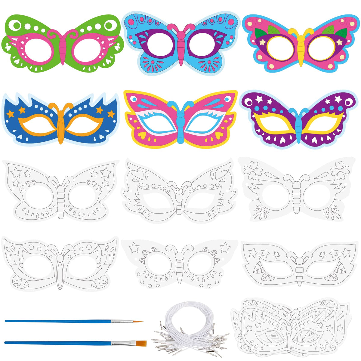 24 Pcs Halloween Monster Crafts for Kids DIY Coloring Masks School