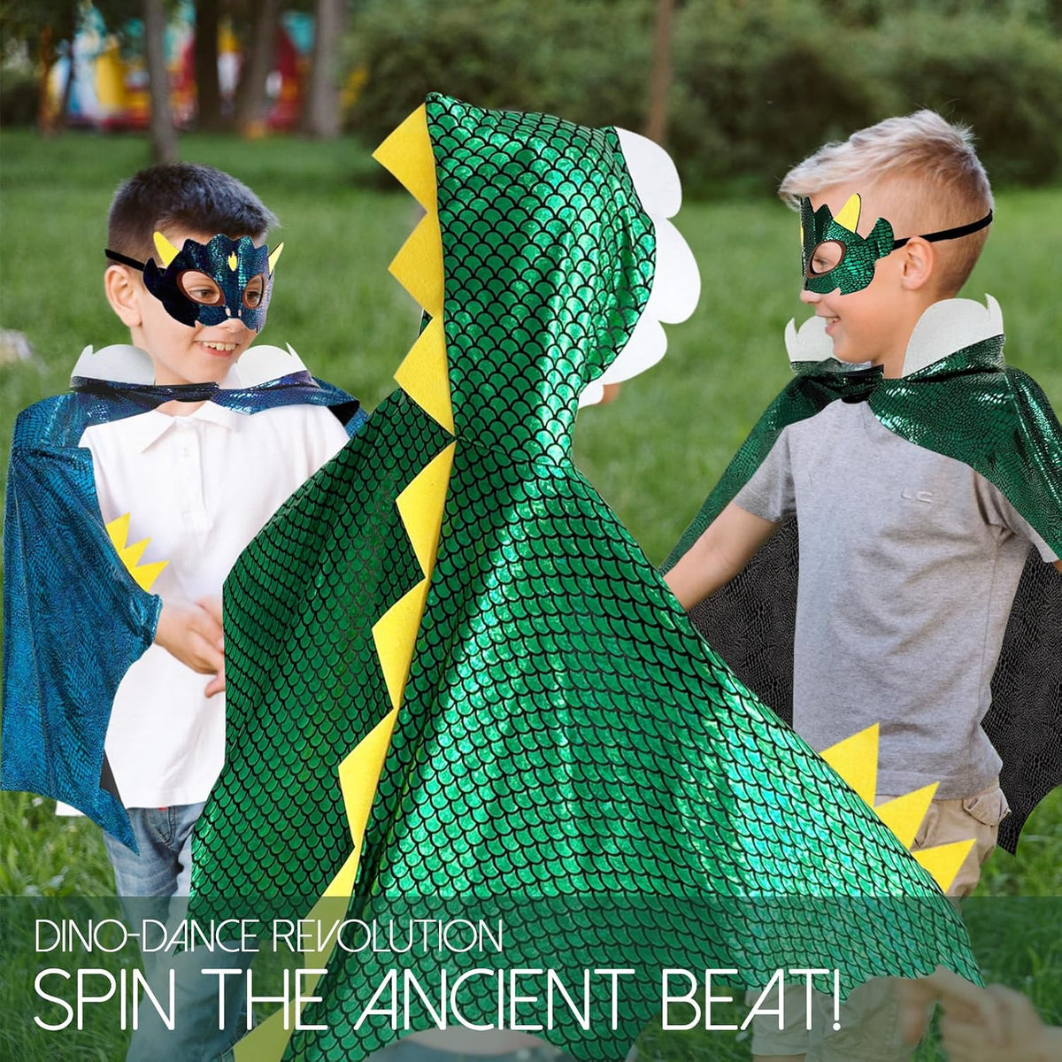 iROLEWIN Hooded Dragon-Wings-Costume for Toddler Kids Dress-Up Mask Gloves