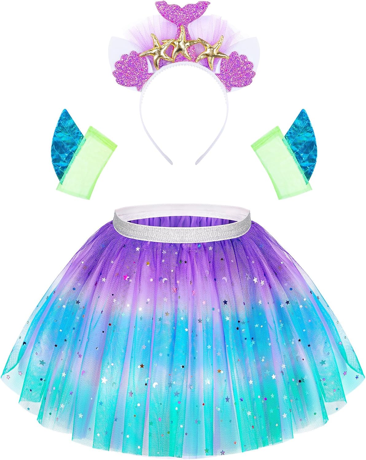 Little Girls Dress Up Costume Set, Fairy Mermaid Princess Dress Up Clothes