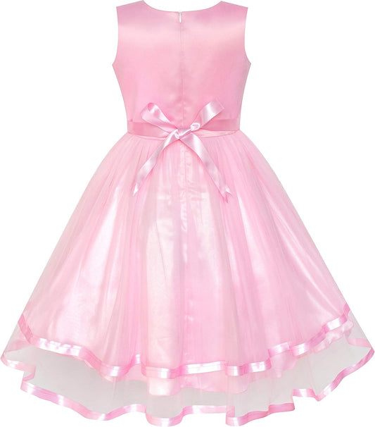Sunny Fashion Girls Dress Unicorn Rainbow Tulle Unicorn Headband Party Size 4-10