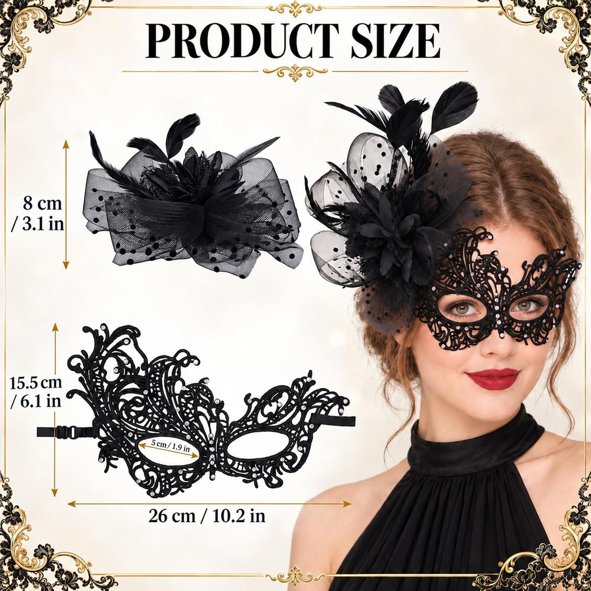 Lace Masquerade Masks for Women for Dress up
