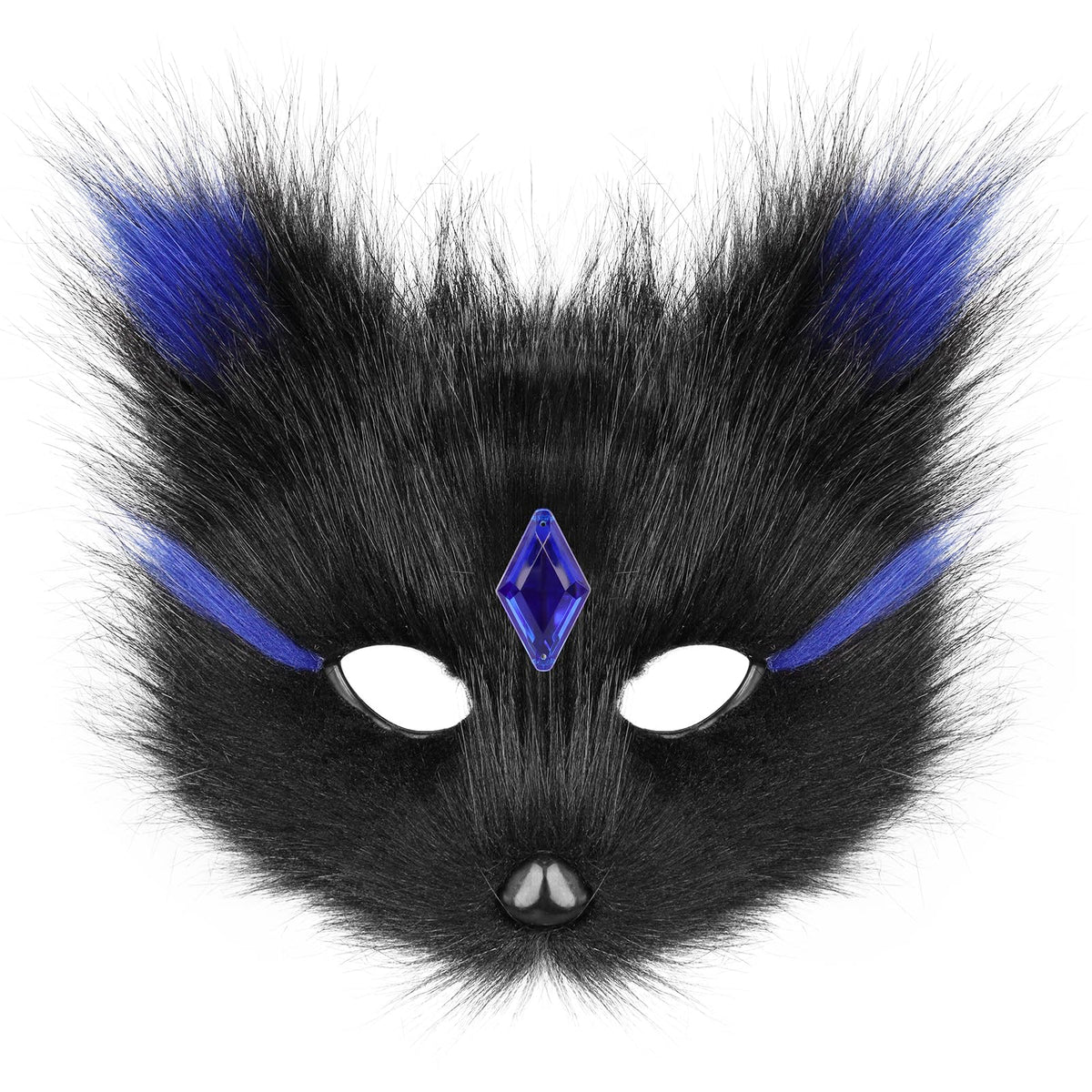 Animal Fox Wolf Mask Halloween Party Cosplay Costumes Props Plush Cat Half Face Masks Carnival Christmas Masquerade