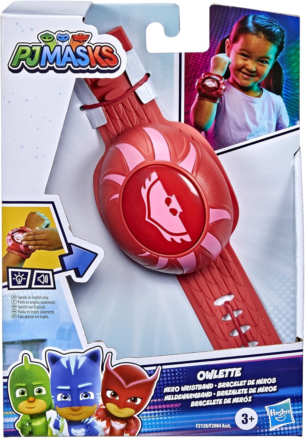 PJ Masks Owlette Power Wristband Preschool Toy, Costume Wearable with Lights and Sounds for Kids Ages 3 and Up