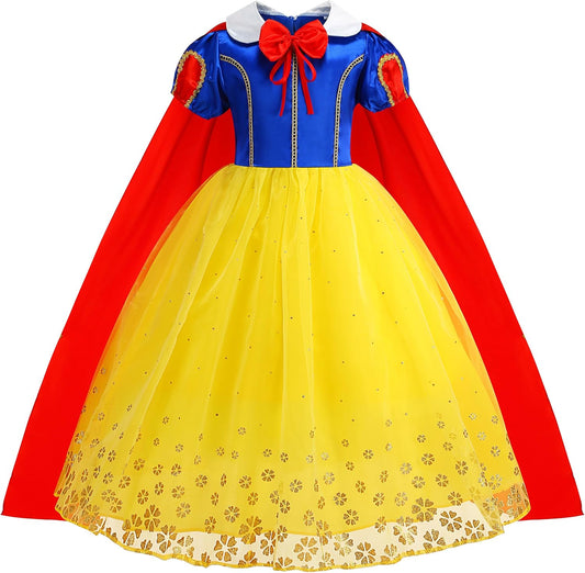 Princess Costume Dress for Girls Princess Dress Up Costume Birthday Party Halloween Cosplay with Accessories