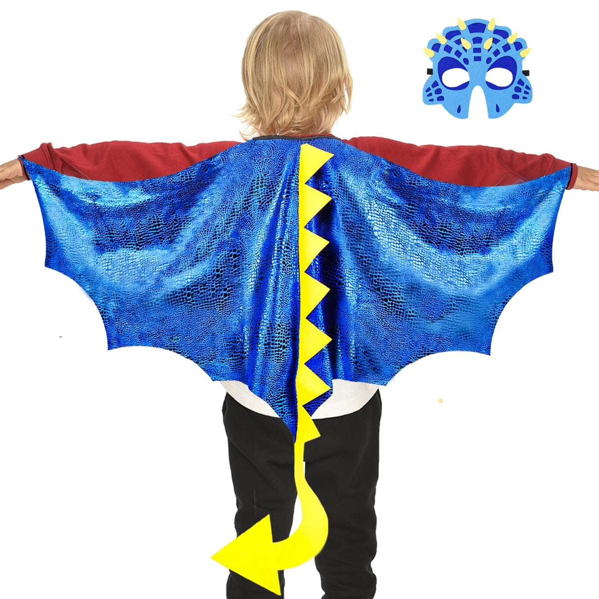 Dragon Wings Costume for Kids Dinosaur Toys with Dino Mask Cape