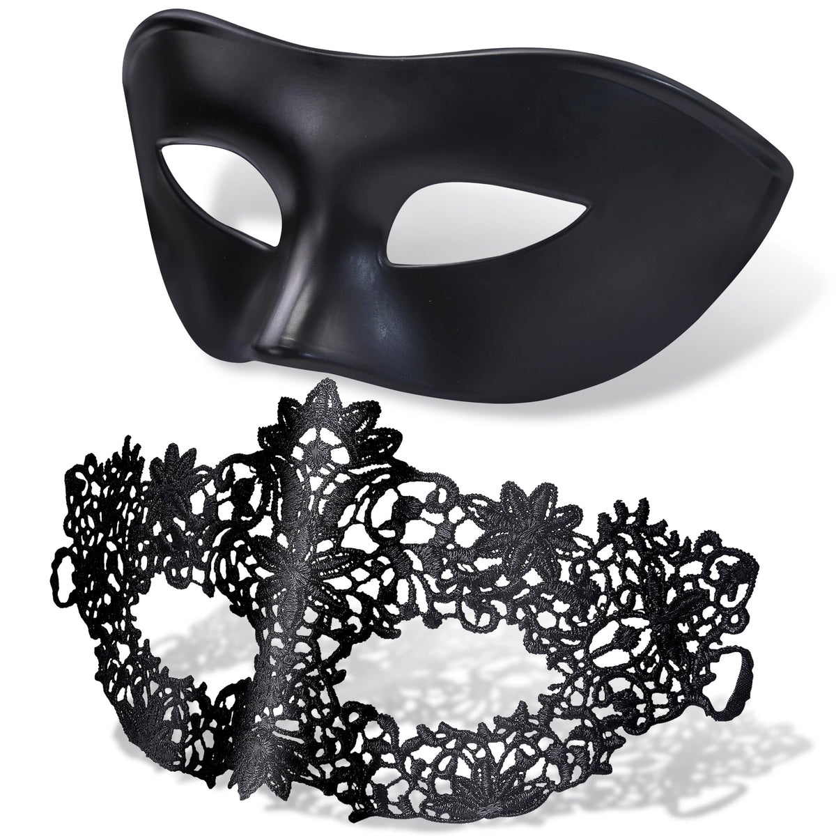 SIQUK Couple Masquerade Masks Set Venetian Party Mask Plastic Halloween Costume Mask Mardi Gras Mask for Women and Men