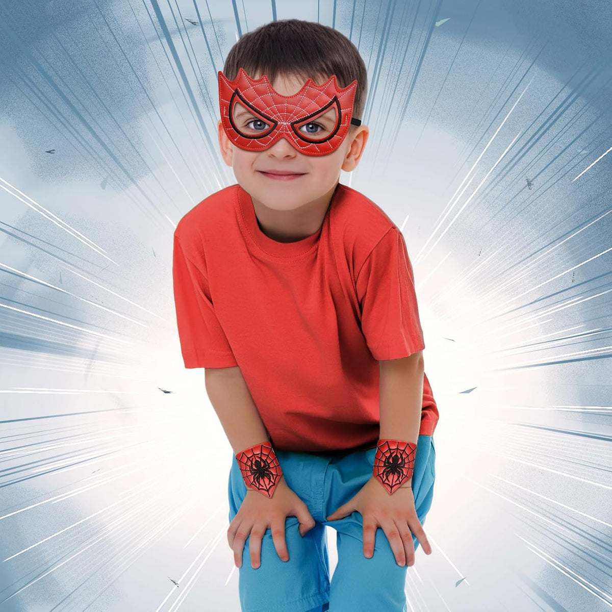 Spider Mask for Halloween Spider Costume Masks with Wristbands for Party Cosplay Dress Up