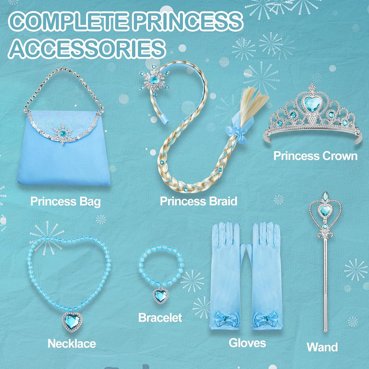 Davvew Princess Dresses for Girls Light Up Princess Costume for Christmas Halloween Toddler Princess Dress Up Clothes
