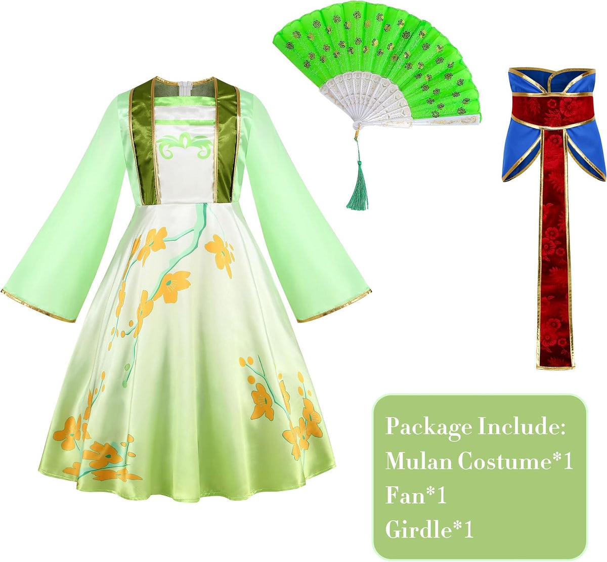Mulan Costume Dress for Girls,Kids Character Princess Dress