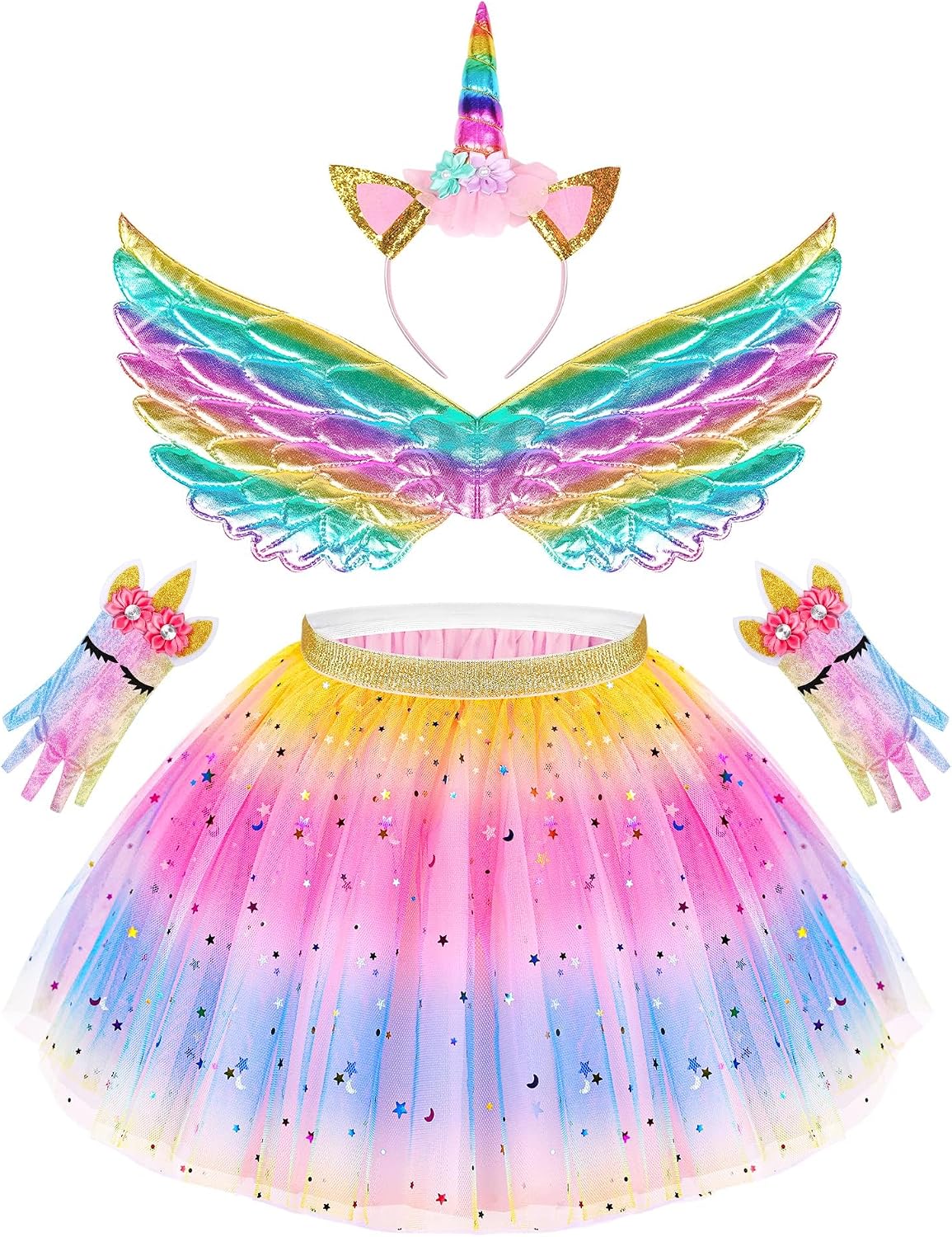 Little Girls Dress Up Costume Set, Fairy Mermaid Princess Dress Up Clothes