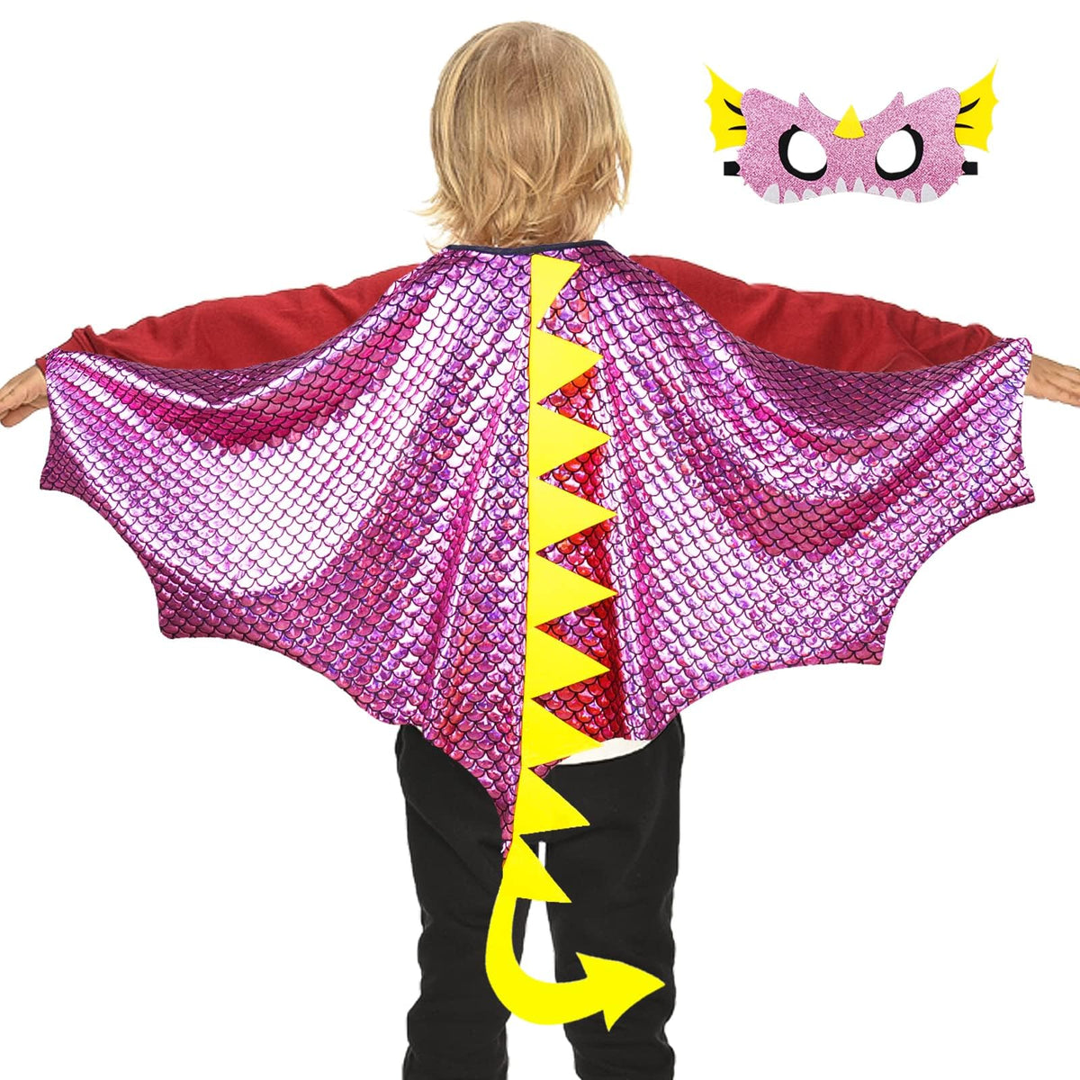 Dragon Wings Costume for Kids Dinosaur Toys with Dino Mask Cape