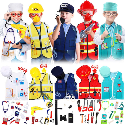 Deekin 5 Sets Kids Toddler Dress Up Clothes Vest for Boys Girls Ages 3-7