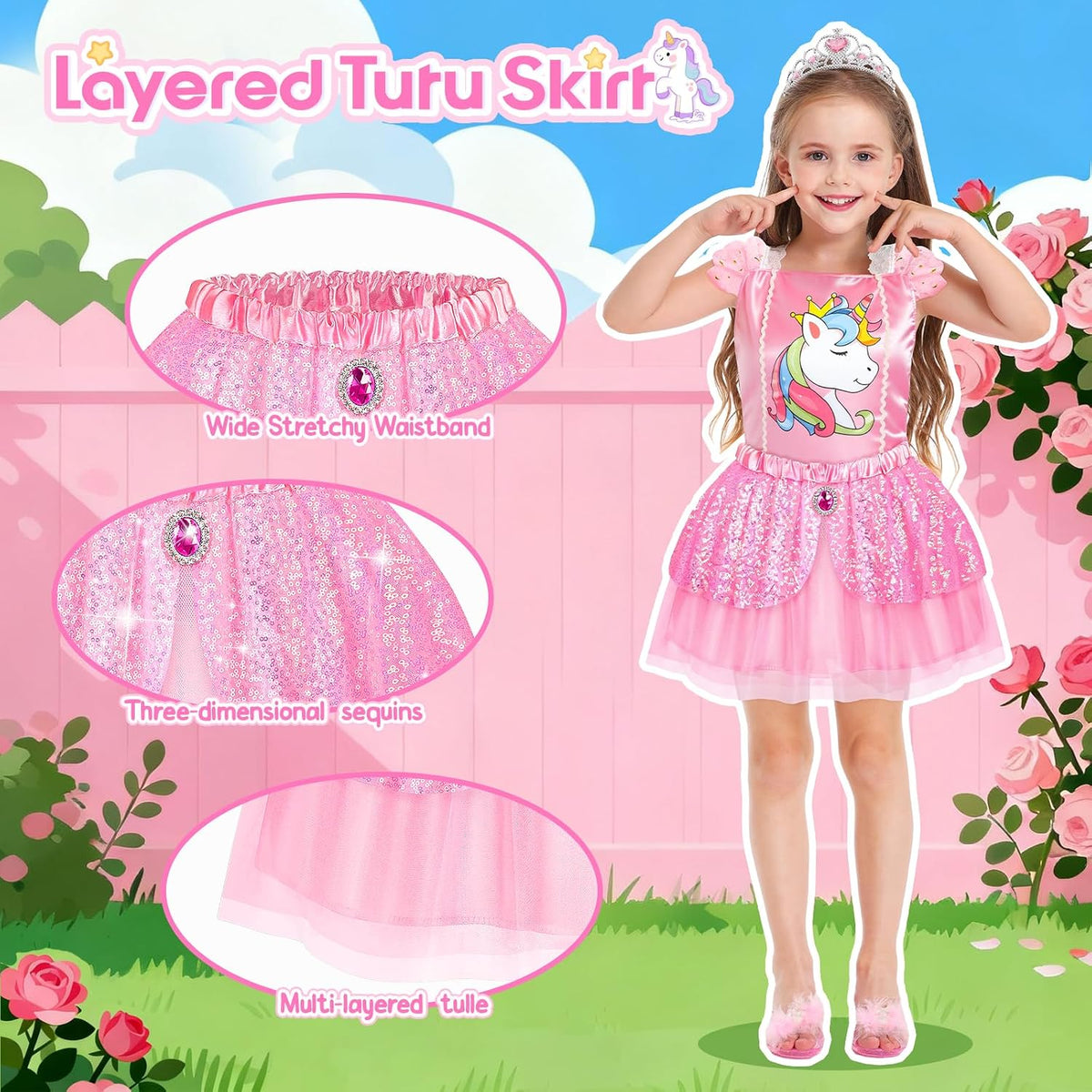 Princess Dress Up Clothes Princess Shoes, Mermaid Unicorn Dress Up Costumes