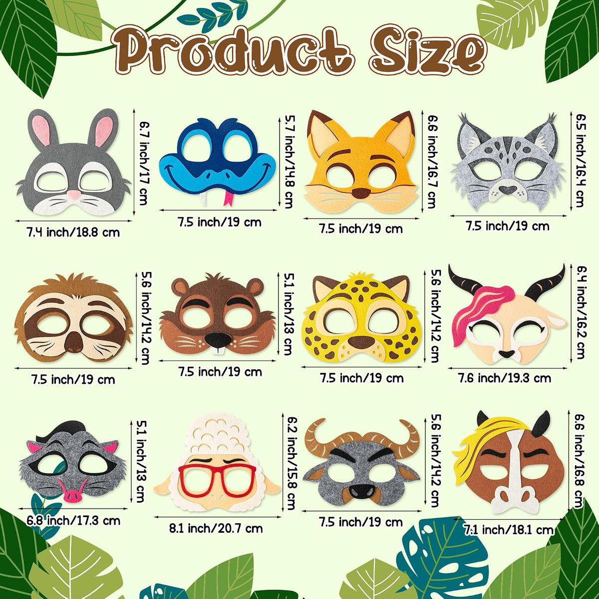 Animals Police Officer Felt Mask - 12PCS Bunny Fox Rabbit Police Officer Felt Mask Children Zoo Character Cosplay Party Masks Birthday Dress Up Party Supplies for Boys and Girls Role Play