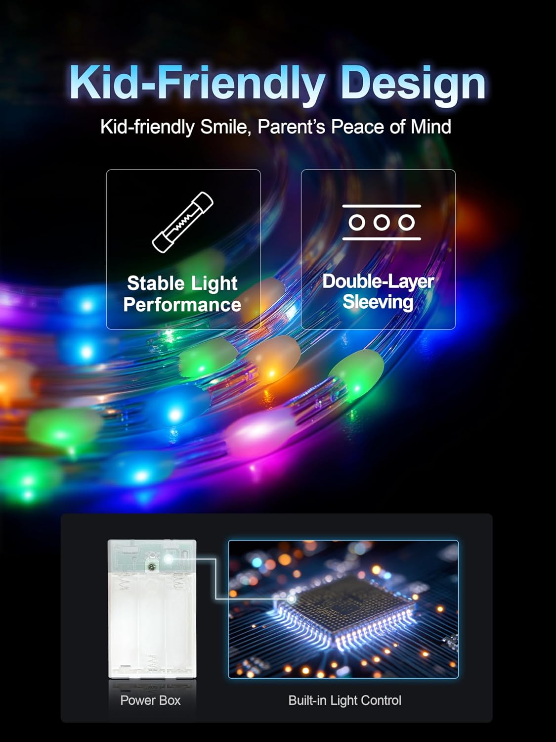 3-9 Year Light Up Princess Costume with Music Sync＆App Control for Birthday