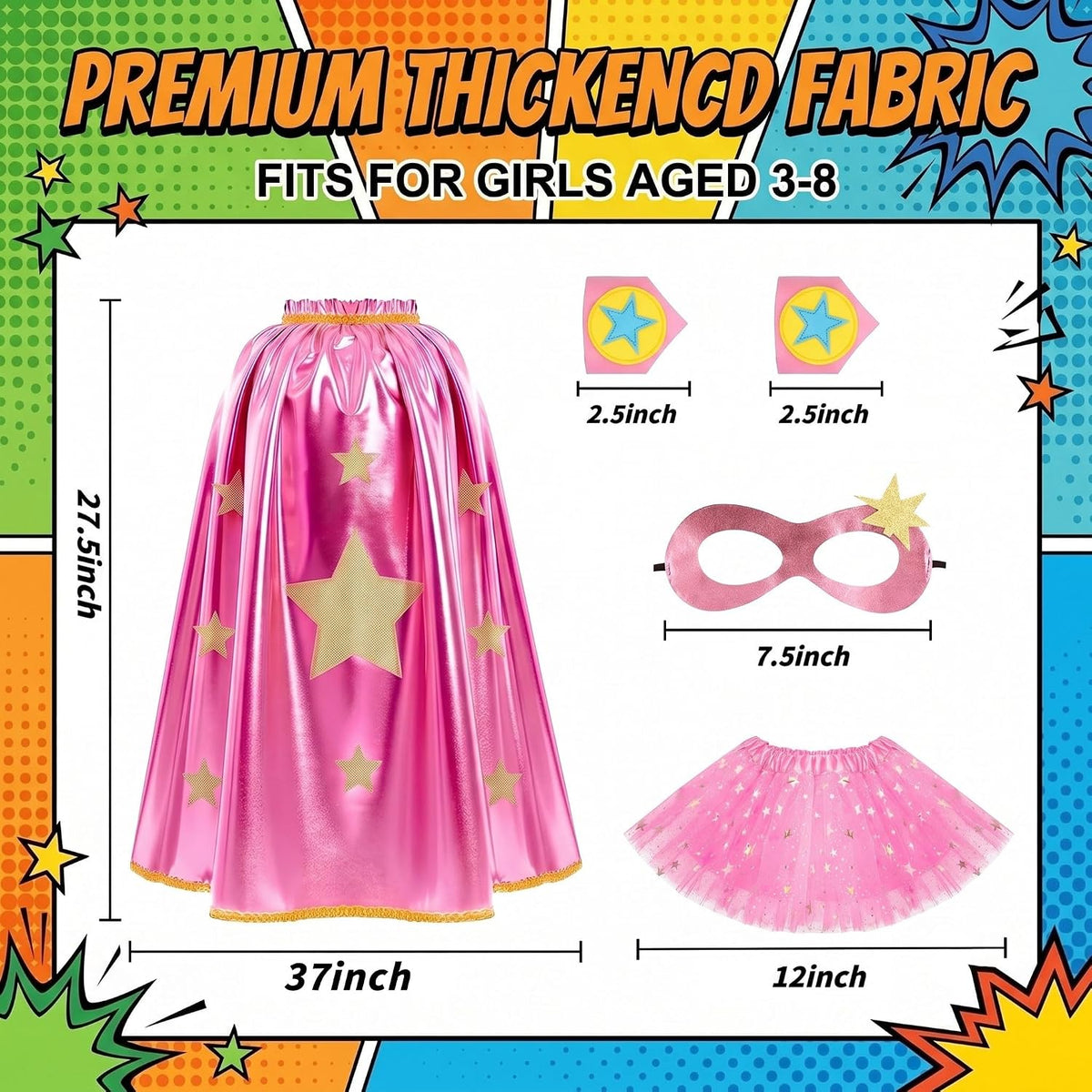 Superhero Capes for Kids Toddler Superhero Costumes for Girls 3-8 Age