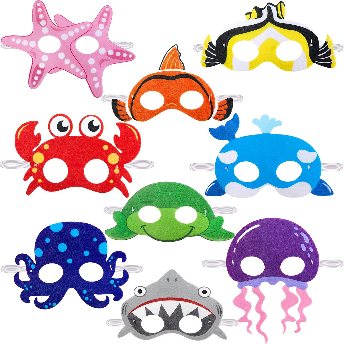 Sumind Sea Animal Mask Ocean Animals Felt Mask for Kids