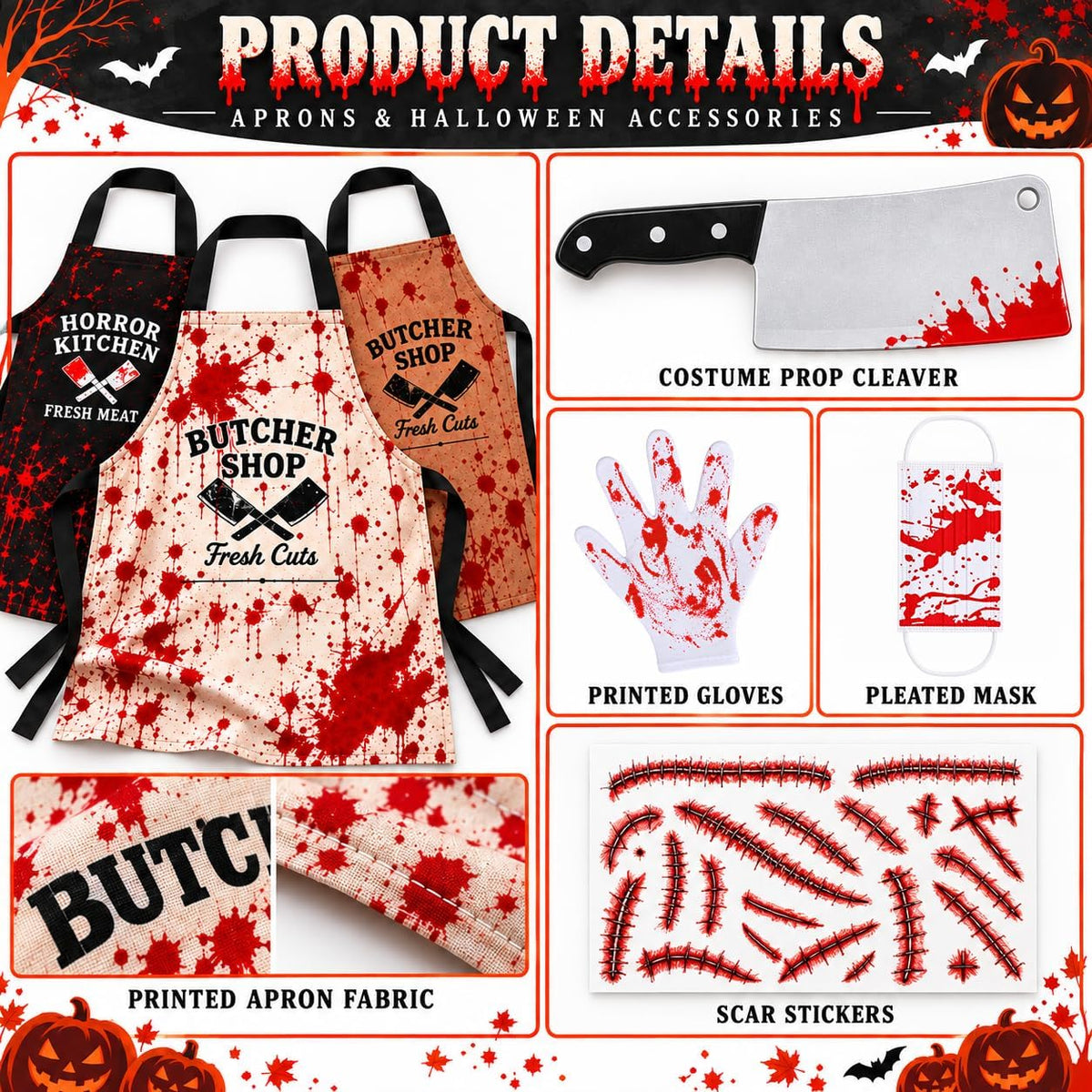 Halloween Butcher Costume Set