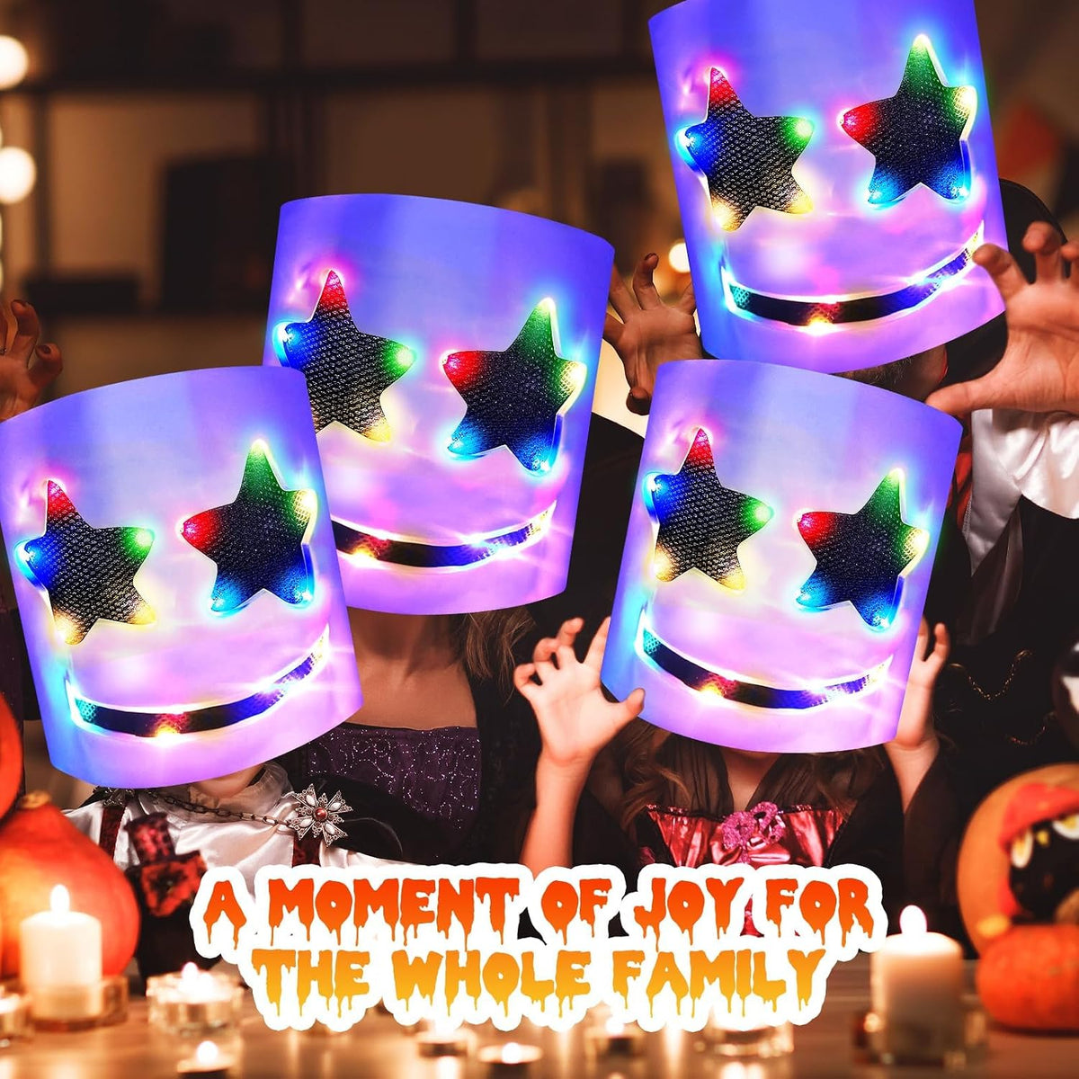 KEHOO Halloween DJ Party Mask,Christmas Party Mask, Light Up Flashing DJ Music Festival Halloween Props Mask for Christmas Xmas Costume Party