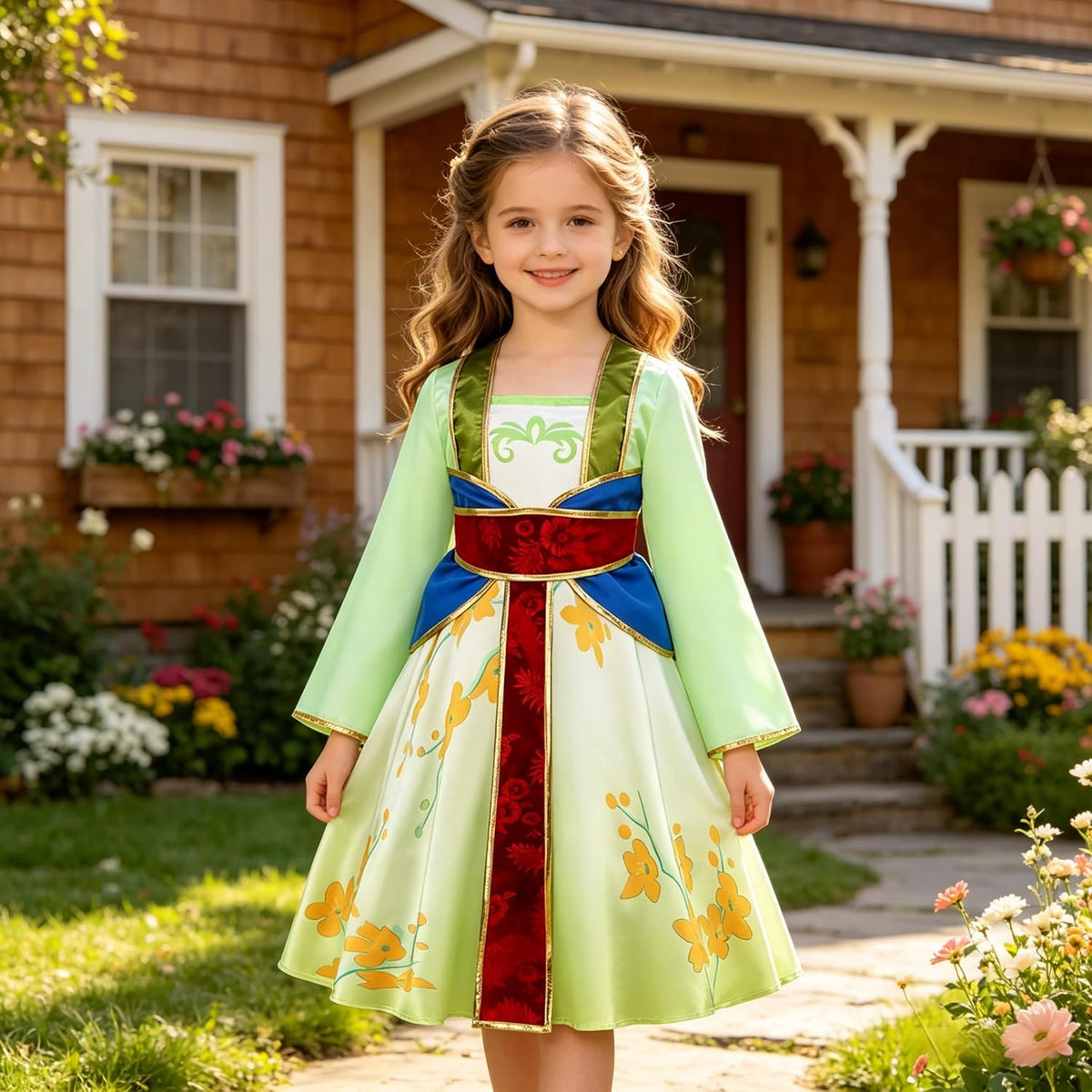 Mulan Costume Dress for Girls,Kids Character Princess Dress