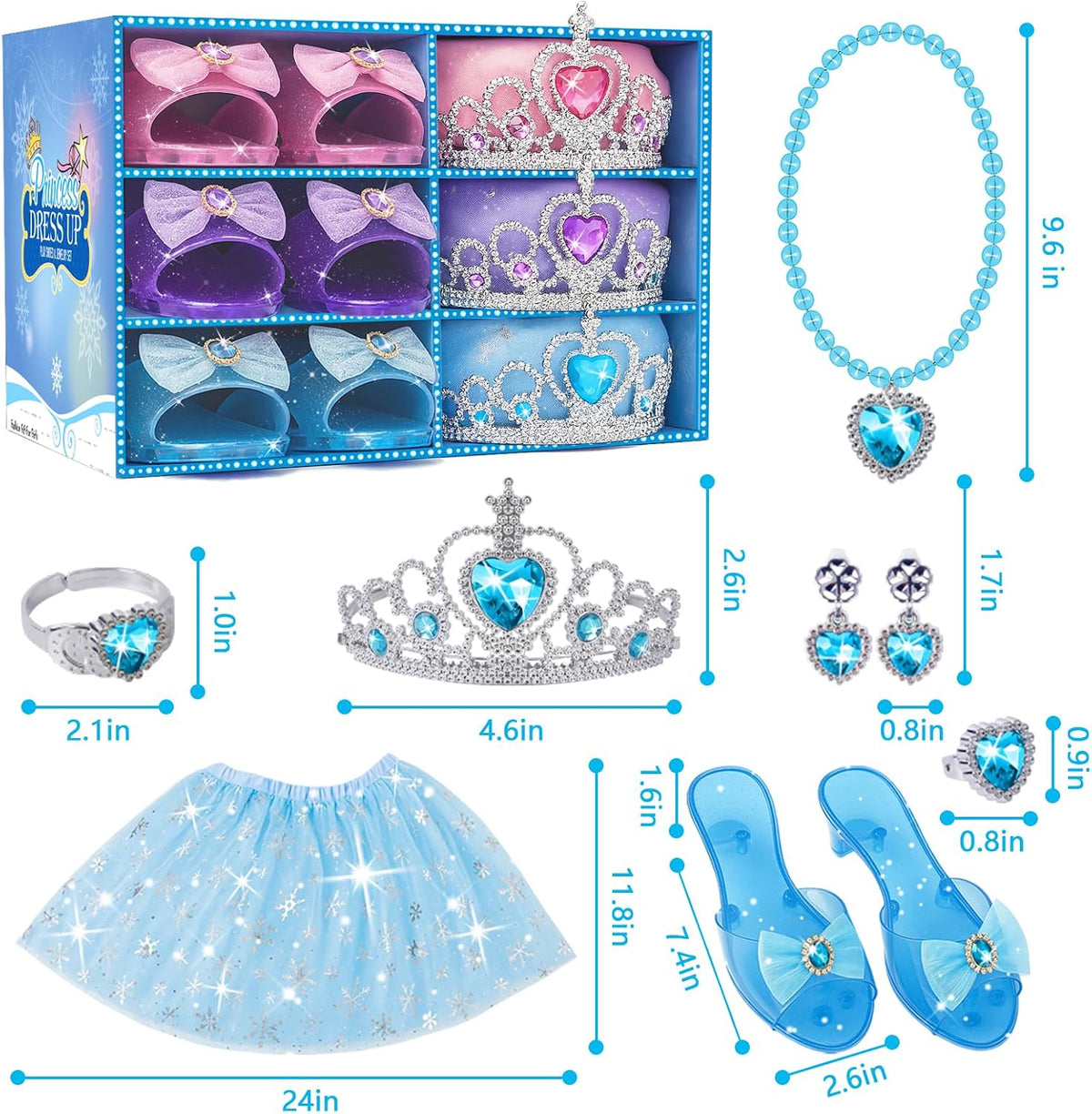 Princess Costume For Girls, Princess Dress Up For Girls 4-6 Years Old