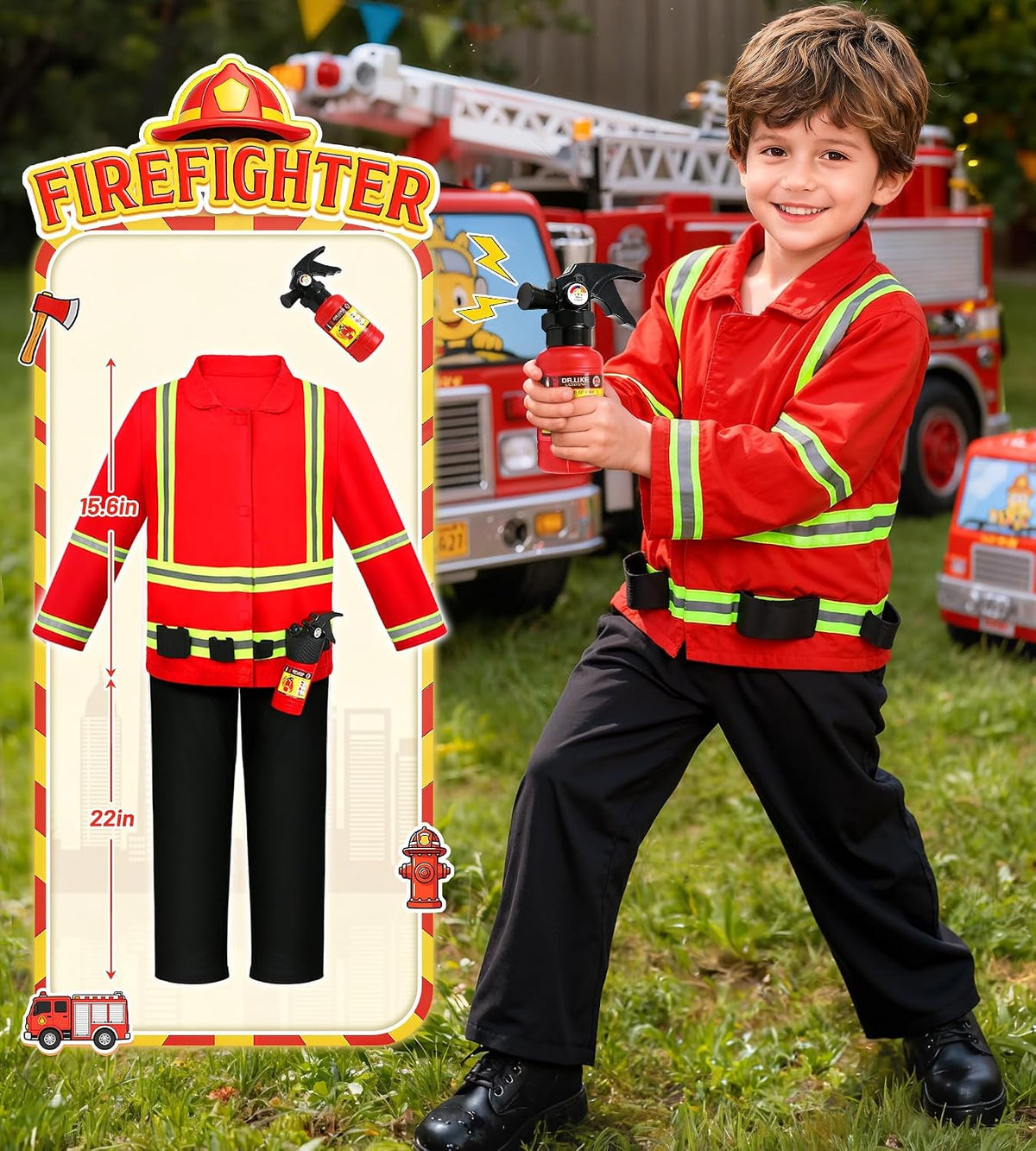 DISHIO Dress Up Clothes for Kids Pretend Role Play Costumes Trunk