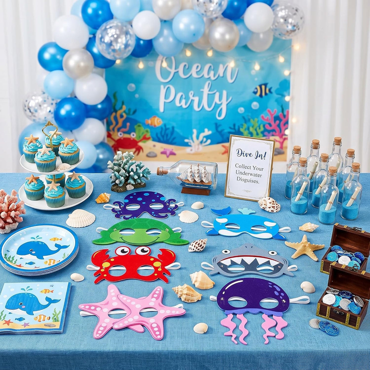 Sumind Sea Animal Mask Ocean Animals Felt Mask for Kids