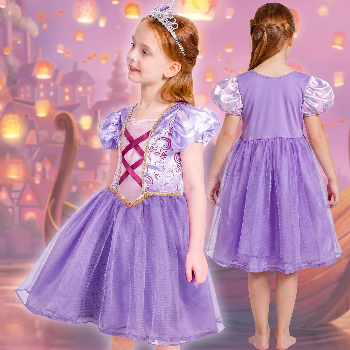 IKALI Princess Dress Up Trunk for Toddler Girls, Halloween Christmas Birthday Gift for Toddlers Kids 2T 3-4Y 4-6Y 7-8Y