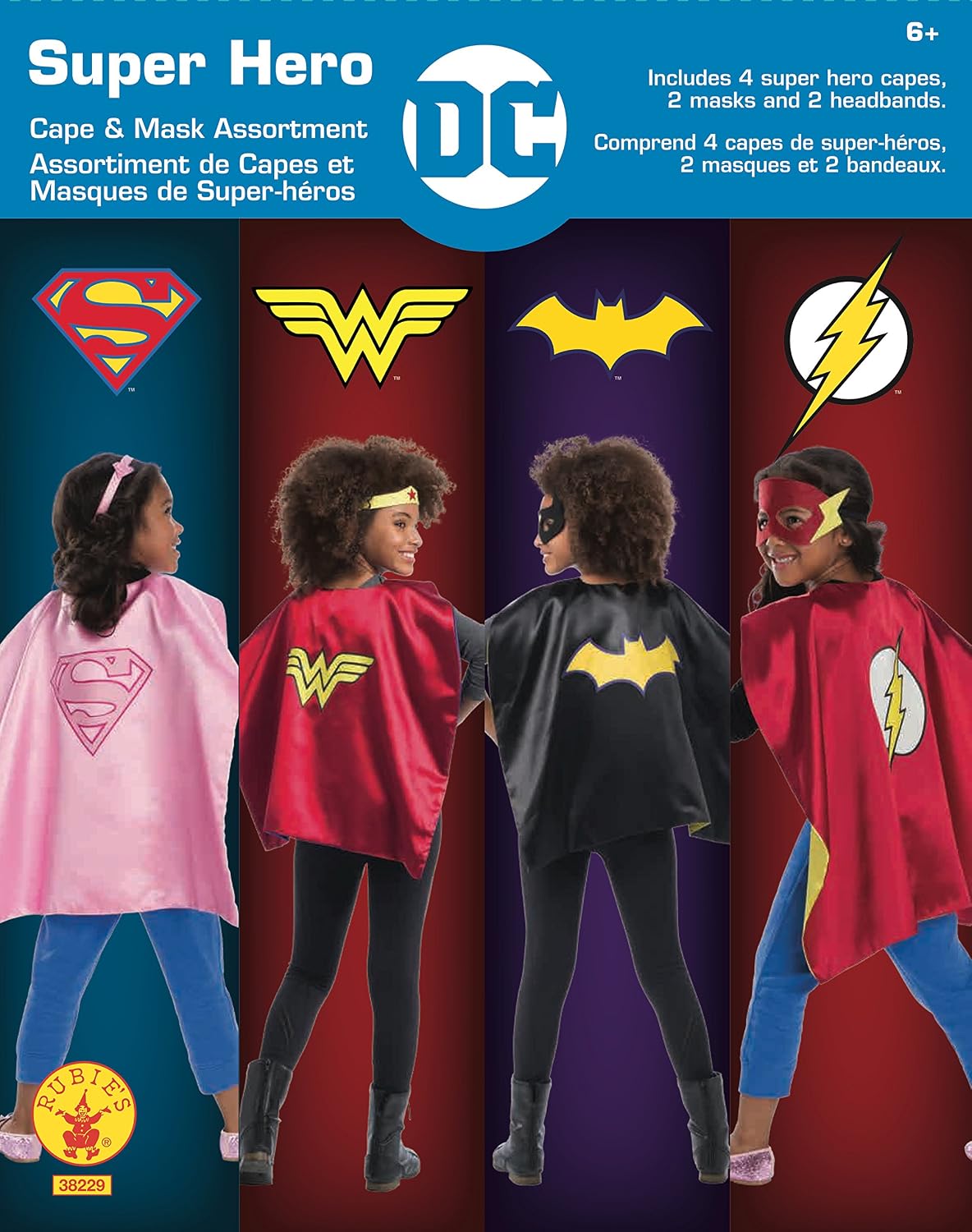 Rubies DC Comics Superheroes: Superhero Cape and Accessory Set for Kids, Girl's One Size