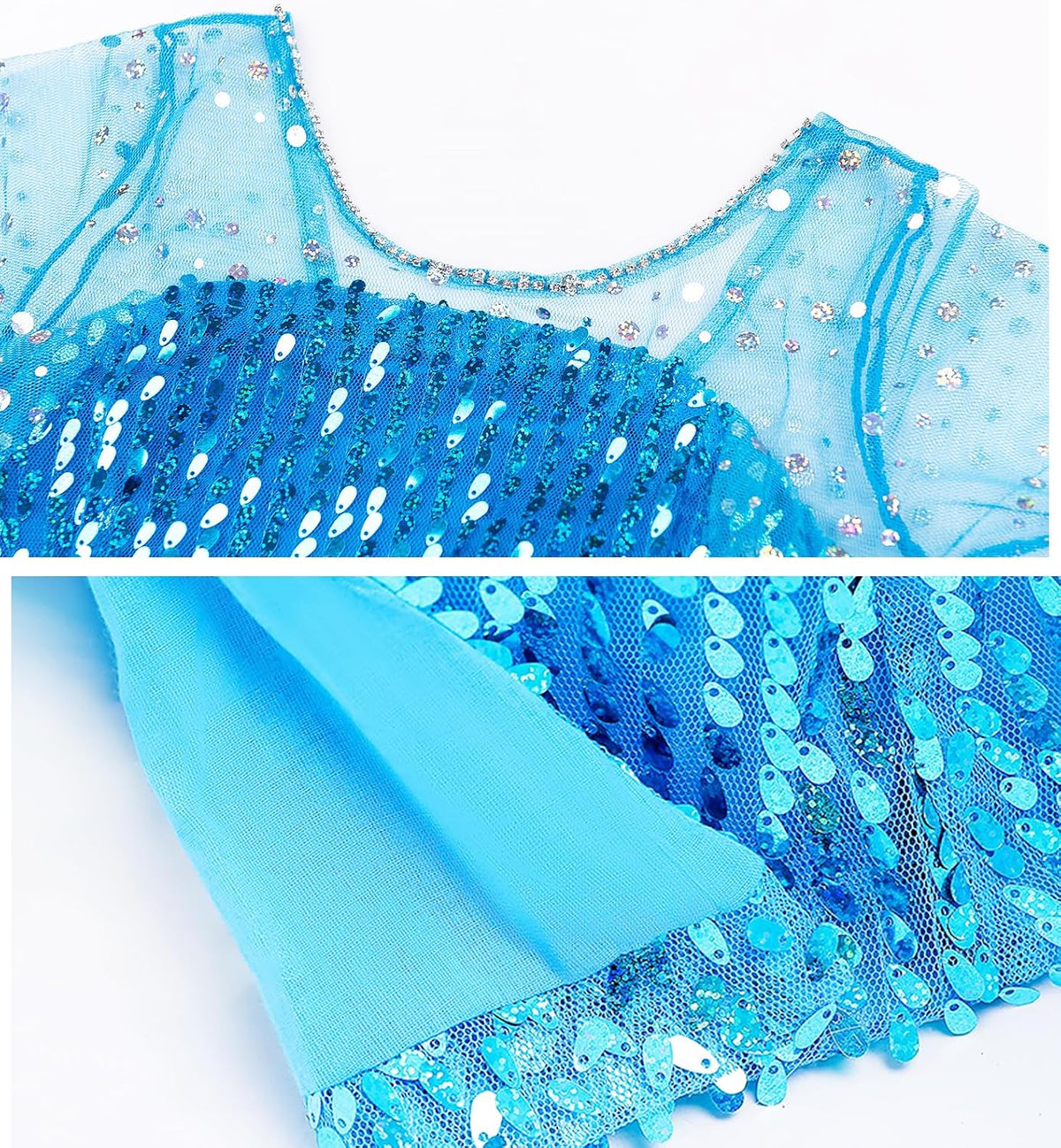 Esvaiy Girls Princess Elsa Dress Costume Luxury Sequin Halloween Cosplay