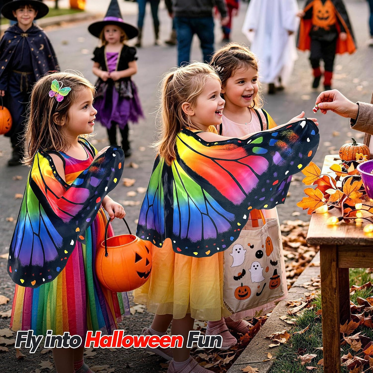 D.Q.Z Toddler-Kids Butterfly Wings Cape for Girls, 3T-6T Halloween Costume