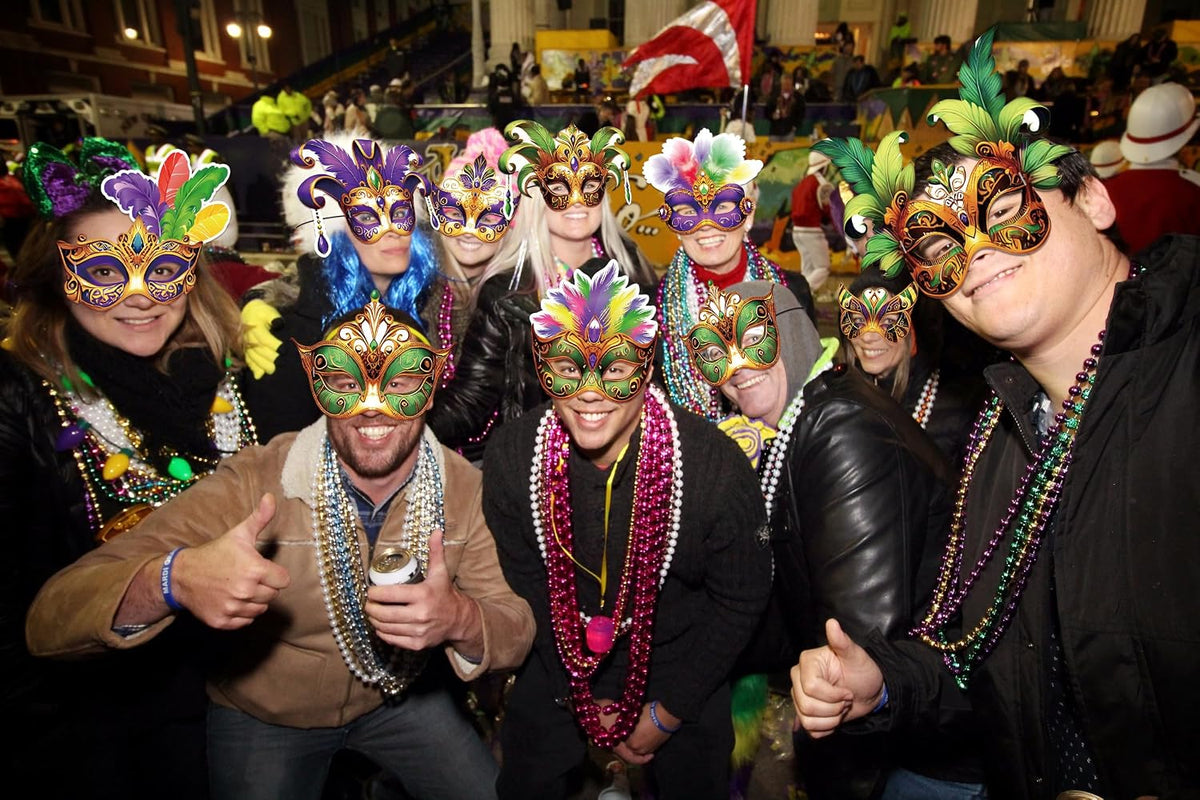 56PCS Mardi Gras Masks Bulk Set: Party Decorations Carnival Favors(Paper)